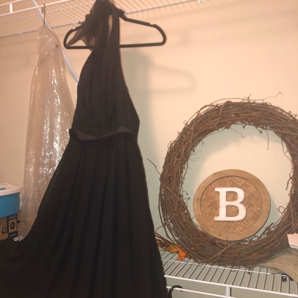 Chiffon Halter Dress with Tulle Bow -5’2-5’5